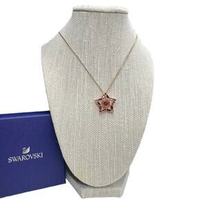 Swarovski Stella pendant Mixed cuts, Star Rose Gold  plated Necklace